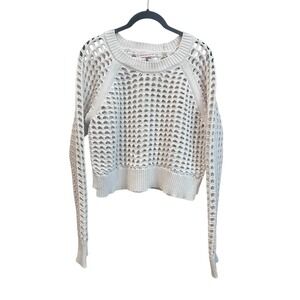 Rebecca Taylor Chunky Open Knit Seetser White Cotton Boho Size Medium